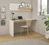 Brombel Set Center in wei und Wotan Eiche mit Schreibtisch und Regal fr Homeoffice