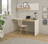 Brombel Set Center in wei und Wotan Eiche mit Schreibtisch und Regal fr Homeoffice