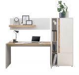 Brombel Set Center in wei und Wotan Eiche mit Schreibtisch, Aktenschrank und 2 x Regal fr Homeoffice