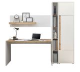 Brombel Set Center in wei und Wotan Eiche mit Schreibtisch, Aktenschrank und 2 x Regal fr Homeoffice