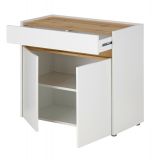 Brombel Set Center in wei und Wotan Eiche mit Schreibtisch, Kommode und Aktenregal fr Homeoffice