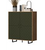 Highboard Sentra in gr�n matt mit 3-D Struktur und Eiche Artisan Wohn- und Esszimmer Kommode 124 x 136 cm