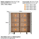 Highboard Sentra in gr�n matt mit 3-D Struktur und Eiche Artisan Wohn- und Esszimmer Kommode 124 x 136 cm