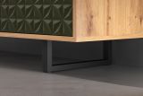 TV-Lowboard Sentra in gr�n matt mit 3-D Struktur und Eiche Artisan TV-Unterteil 184 cm