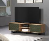 TV-Lowboard Sentra in gr�n matt mit 3-D Struktur und Eiche Artisan TV-Unterteil 184 cm