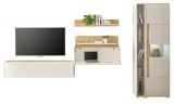 Wohnwand mit Sekretr Center in wei und Wotan Eiche Wohnkombination 5-teilig 340 x 200 cm