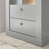 Regalschrank Rideau in grau und Artisan Eiche Landhaus Regal 71 x 201 cm