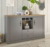 Sideboard Rideau in grau und Artisan Eiche Landhaus Kommode 166 x 100 cm