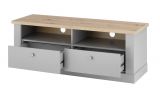 TV-Lowboard Rideau in grau und Artisan Eiche Landhaus TV Unterteil 132 x 48 cm