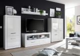 Highboard Carrara in wei Hochglanz Wohn- und Esszimmer Anrichte 65 x 142 cm