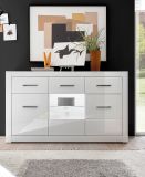 Sideboard Carrara in wei Hochglanz Wohn- und Esszimmer Kommode 164 x 97 cm