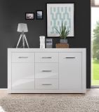Sideboard Carrara in wei Hochglanz Wohn- und Esszimmer Kommode 164 x 97 cm