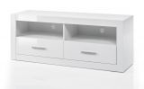 TV-Lowboard Carrara in wei Hochglanz TV Unterteil in Komforthhe auf Rollen 150 x 61 cm