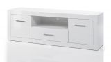 TV-Lowboard Carrara in wei Hochglanz TV Unterteil in Komforthhe auf Rollen 180 x 61 cm
