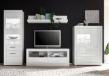 Wohnwand Carrara in wei Hochglanz Wohnkombination 4-teilig 335 x 198 cm