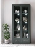 Vitrine Forres in grn Landhaus Wohn- und Esszimmer Vitrinenschrank 90 x 197 cm