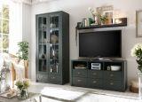 Vitrine Forres in grn Landhaus Wohn- und Esszimmer Vitrinenschrank 90 x 197 cm