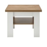 Couchtisch Seyne in wei Pinie und Eiche hell Landhaus Beistelltisch 70 x 70 cm