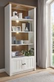 Regal Seyne in wei Pinie und Eiche hell Landhaus Standregal 90 x 198 cm