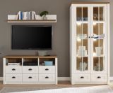 Wandboard Seyne in wei Pinie und Eiche hell Landhaus Wandregal 130 cm