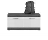 Garderobe Sitzbank Scout in wei Hochglanz und Rauchsilber grau Garderobenbank 90 x 44 cm