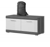Garderobe Sitzbank Scout in wei Hochglanz und Rauchsilber grau Garderobenbank 90 x 44 cm