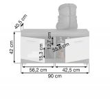 Garderobe Sitzbank Scout in wei Hochglanz und Rauchsilber grau Garderobenbank 90 x 44 cm