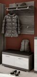 Garderobenpaneel Scout in Rauchsilber grau Wandgarderobe 90 x 98 cm