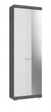 Garderobenschrank Scout in wei Hochglanz und Rauchsilber grau Garderobe oder groer Schuhschrank mit Spiegel 62 x 197 cm