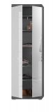 Garderobenschrank Scout in wei Hochglanz und Rauchsilber grau Garderobe oder groer Schuhschrank mit Spiegel 62 x 197 cm