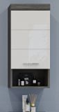 Badezimmer Hngeschrank Scout in wei Hochglanz und Rauchsilber grau Badschrank 37 x 79 cm