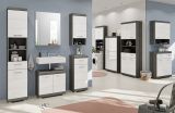 Badezimmer Hngeschrank Scout in wei Hochglanz und Rauchsilber grau Badschrank 37 x 79 cm