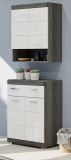 Badezimmer Hngeschrank Scout in wei Hochglanz und Rauchsilber grau Badschrank 74 x 79 cm