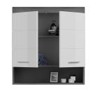 Badezimmer Hngeschrank Scout in wei Hochglanz und Rauchsilber grau Badschrank 74 x 79 cm
