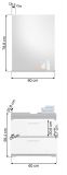 Badmbel Set 2-teilig Scout in wei Hochglanz und Rauchsilber grau mit Waschbeckenunterschrank und Badspiegel 60 cm