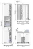 Badmbel Set 3-teilig Scout in wei Hochglanz und Rauchsilber grau Badkombination 112 x 191 cm