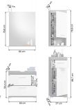 Badmbel Set 4-teilig Scout in wei Hochglanz und Rauchsilber grau Badkombination 112 x 191 cm