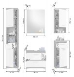Badmbel Set 5-teilig Scout in wei Hochglanz und Rauchsilber grau Badkombination 164 x 191 cm