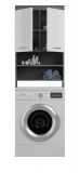 Waschmaschinenschrank Scout in wei Hochglanz und Rauchsilber grau Waschmaschinen berbau 63 x 191 cm