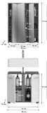 Badmbel Set 2-teilig Blake in wei Hochglanz und Rauchsilber grau Badkombination Breite 60 cm