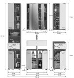 Badmbel Set 5-teilig Blake in wei Hochglanz und Rauchsilber grau Badkombination 164 x 191 cm