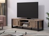 TV-Lowboard Emile in Eiche Tabak und schwarz TV Unterteil 166 x 50 cm