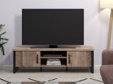 TV-Lowboard Emile in Eiche Tabak und schwarz TV Unterteil 166 x 50 cm