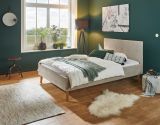 Polsterbett Leros in Taupe Boucle Einzelbett Liegefl�che 140 x 200 cm