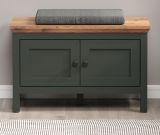 Garderobe Sitzbank Stanton in grn und Evoke Eiche Landhaus Garderobenbank und Schuhschrank 77 x 48 cm