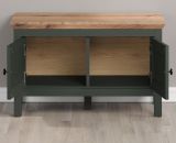 Garderobe Sitzbank Stanton in grn und Evoke Eiche Landhaus Garderobenbank und Schuhschrank 77 x 48 cm