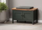 Garderobe Sitzbank Stanton in grn und Evoke Eiche Landhaus Garderobenbank und Schuhschrank 77 x 48 cm