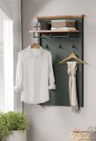 Garderobenpaneel Stanton in gr�n und Evoke Eiche Landhaus Wandgarderobe 77 x 123 cm