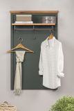 Garderobenpaneel Stanton in gr�n und Evoke Eiche Landhaus Wandgarderobe 77 x 123 cm