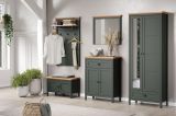Garderobenpaneel Stanton in gr�n und Evoke Eiche Landhaus Wandgarderobe 77 x 123 cm
